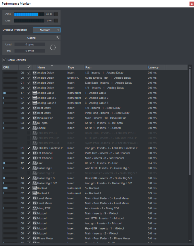 Managing CPU usage in Studio One and overcoming high CPU problems on your  system. – Knowledge Base | PreSonus