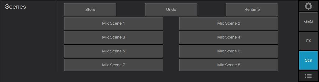 StudioLive AI/RM mixers with UC-Surface - Scenes: Saving, Recalling