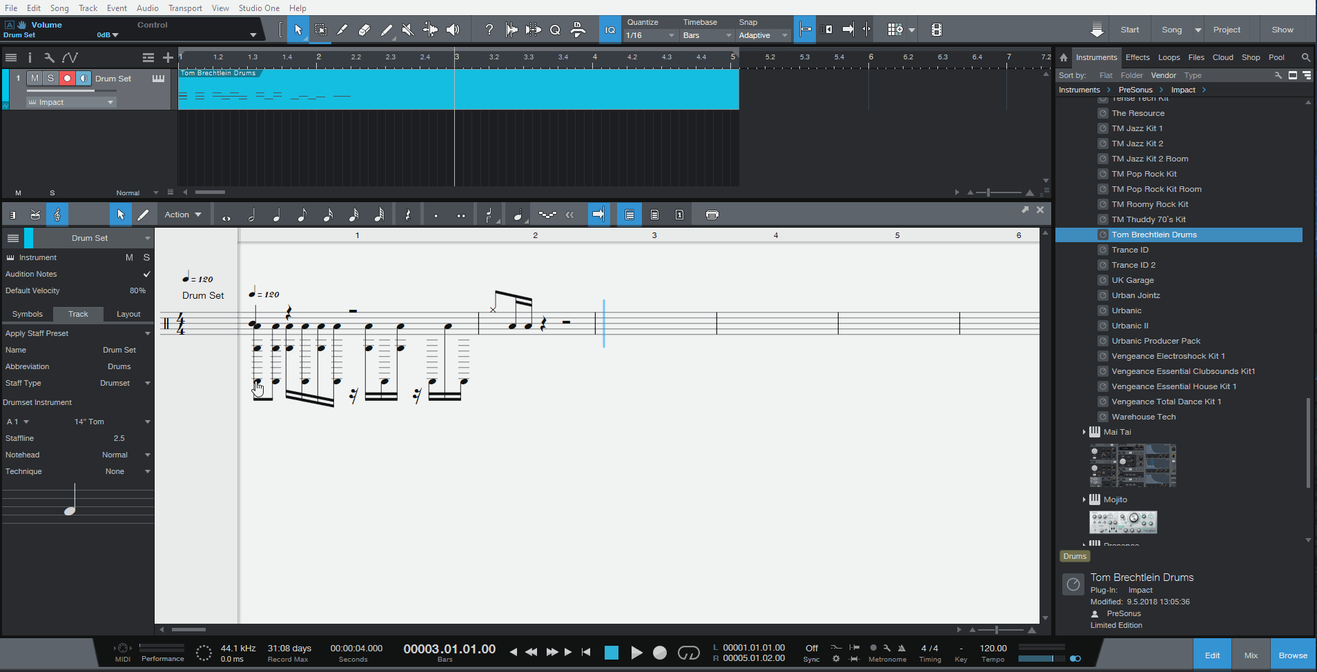 Mapping MIDI drums in the score editor inside of Studio One 5 Professional  – Knowledge Base | PreSonus